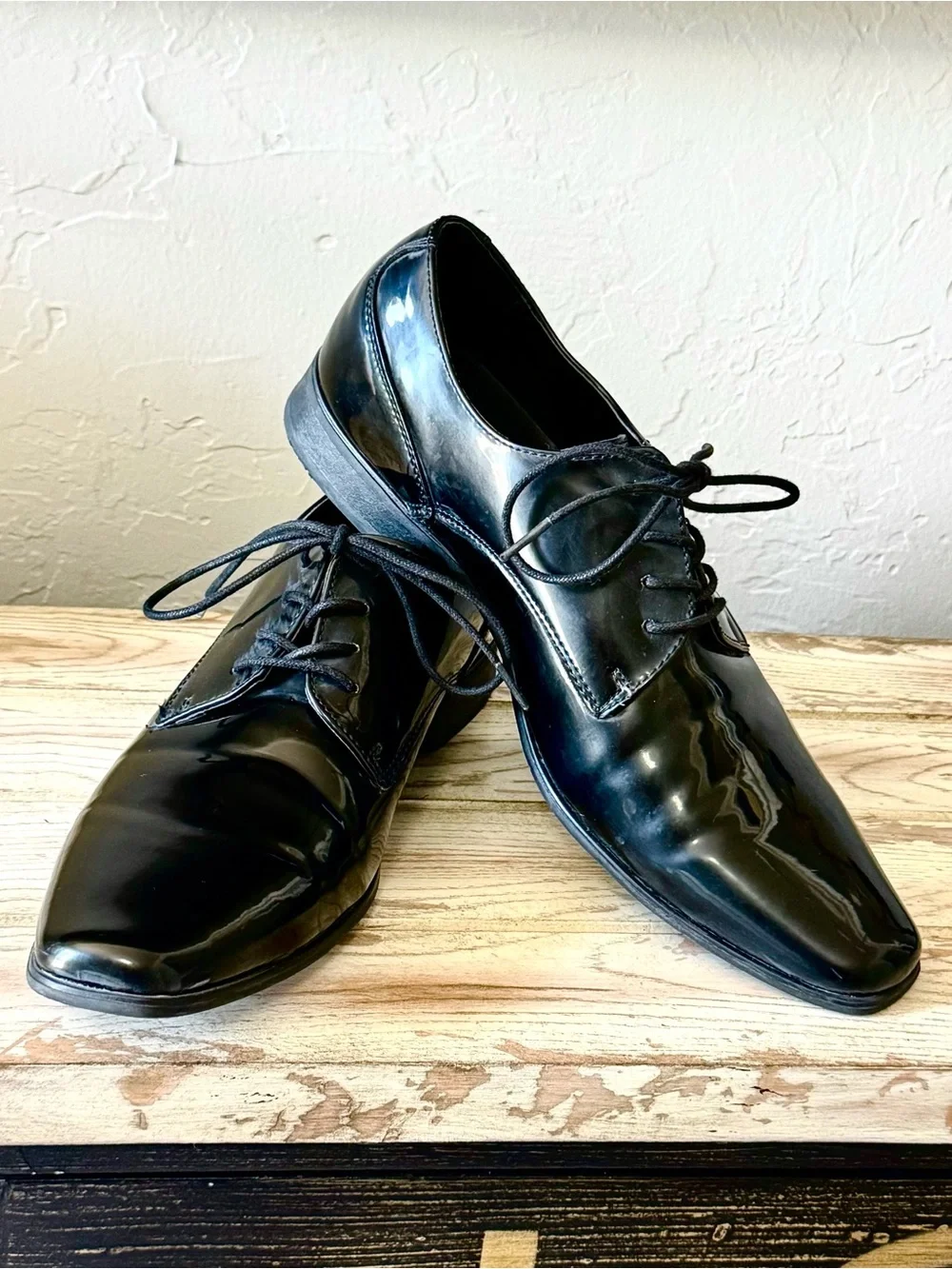 Calvin Klein Brodie Plain Toe Tuxedo Oxfords Black Size 11